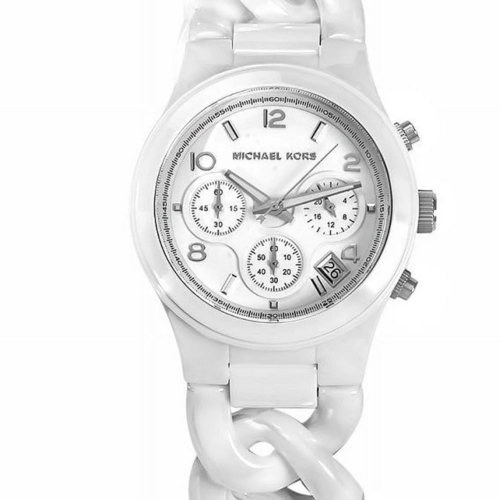 Michael Kors White Ceramic Chronograph Watch